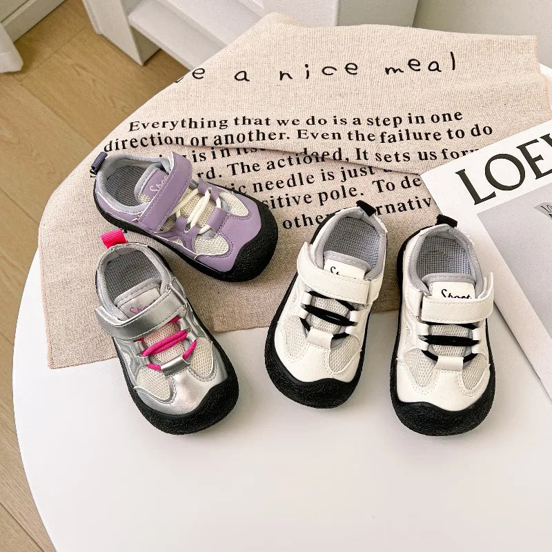 Baby Casual Shoes Toes Capped Toddler Kids Walking Shoes Soft Bottom Non-slip 2026 New Fashion Kids Sports Shoes Breathable