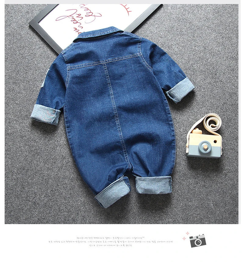 IENENS Baby Strampler Neugeborenen-Jumpsuits Kleidung Jeans Overall 0-18 Monate Junge Mädchen Weiche Anzüge Kinderkleidung