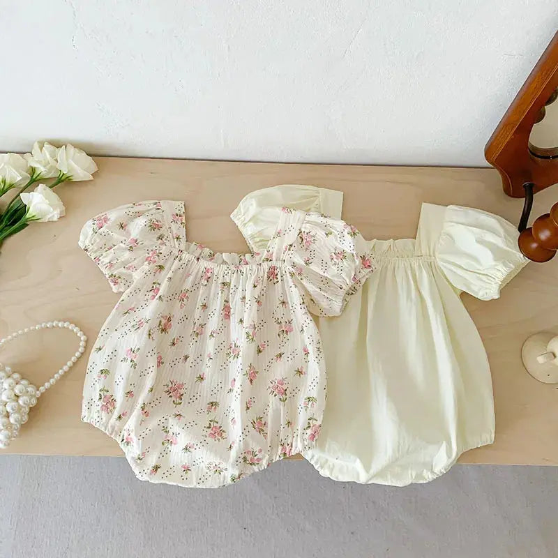 Baby Kleidung Sommer Neugeborenen Kleidung Blumen Strampler TGie Jumpsuits Kurzarm Sonnenschutzanzüge 0-2 Jahre Baby Strampler
