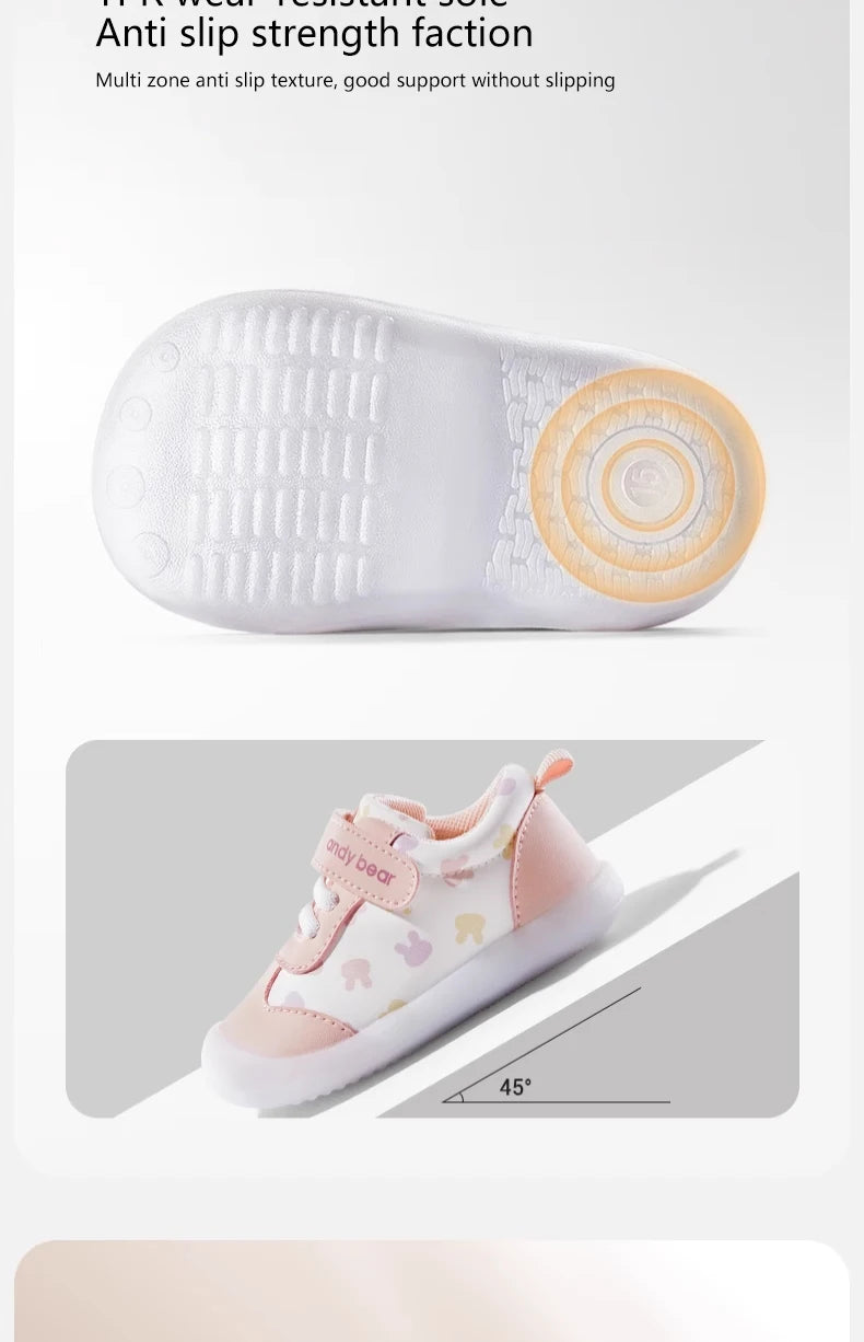 Baby Boys Girls Stars Leather Toddler Shoes Waterproof Rubber Soles Non-slip Indoor Outdoor Casual Sneakers