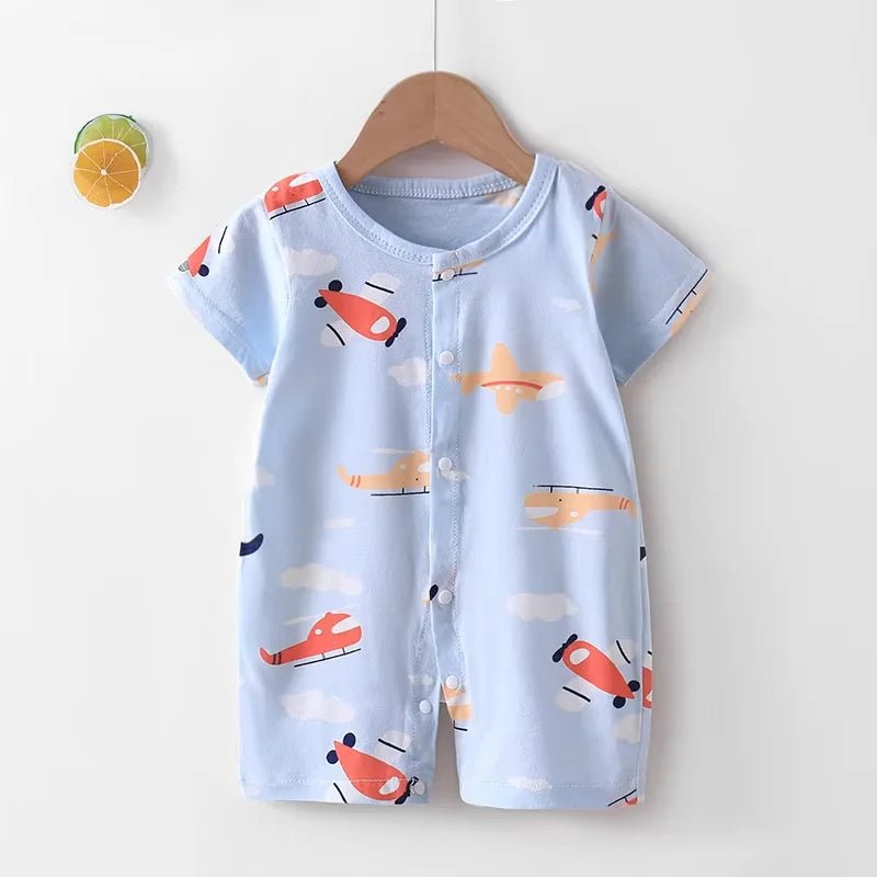 Baby Bodysuit 0-1 Years Cotton Jacquard Snap Closure Crawling Outfit Simple and Trendy Lightweight Romper