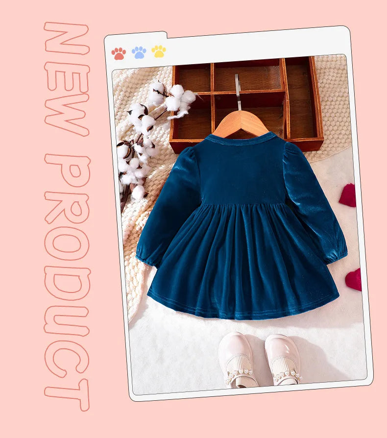 Prowow Baby Velvet Dresses New Year Long Sleeve Front Bow Purple Dress For Newborns Toddler Girls Christmas Costume 2026