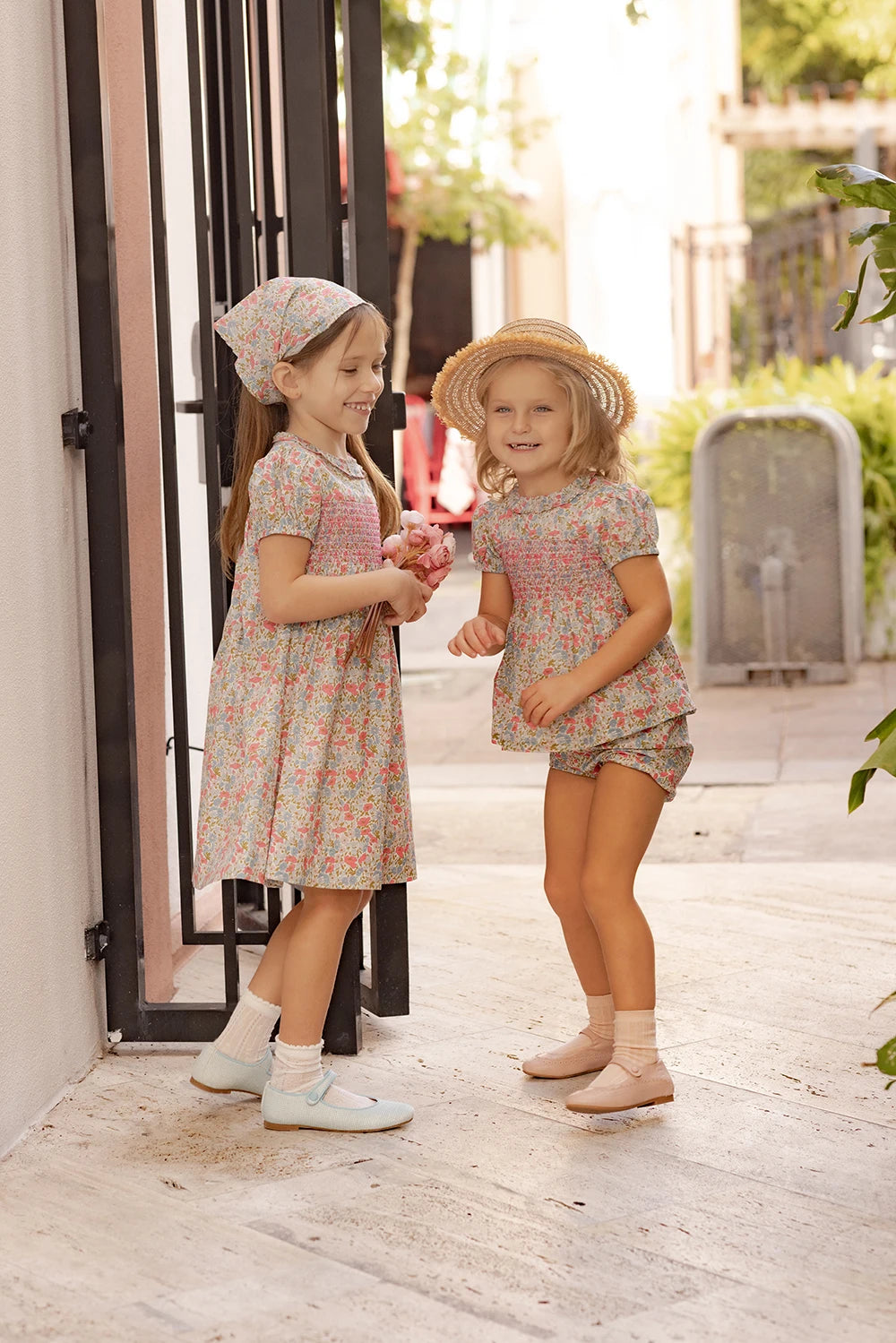 AP Chelsea Bloom Collection  SS26 Floral Smocking Dress Baby Girls Overalls Set Brothers Sisters Family Matching Embroidery Knit
