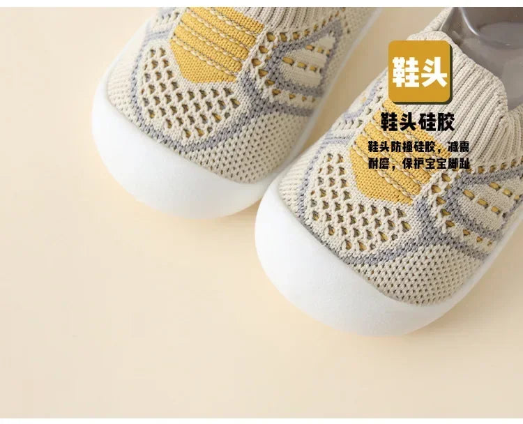 Baby Schuhe Anti-Rutsch Atmungsaktive Krabbelschuhe mit Gummisohle für Kinder Mädchen Jungen Mesh Schuhe Weiche Sohle Hausschuhe