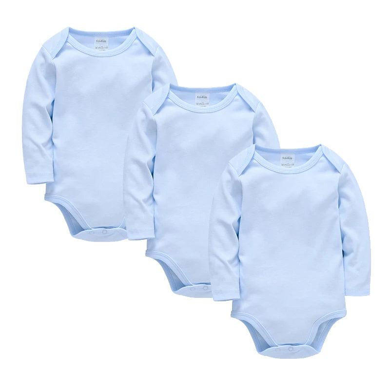 1/3/4/6 Pcs KAVKAS Baby Clothing Rompers Boys 100% Cotton Plain Bodysuit Girls Blank Muslin Jumpsuit 0-24 Months