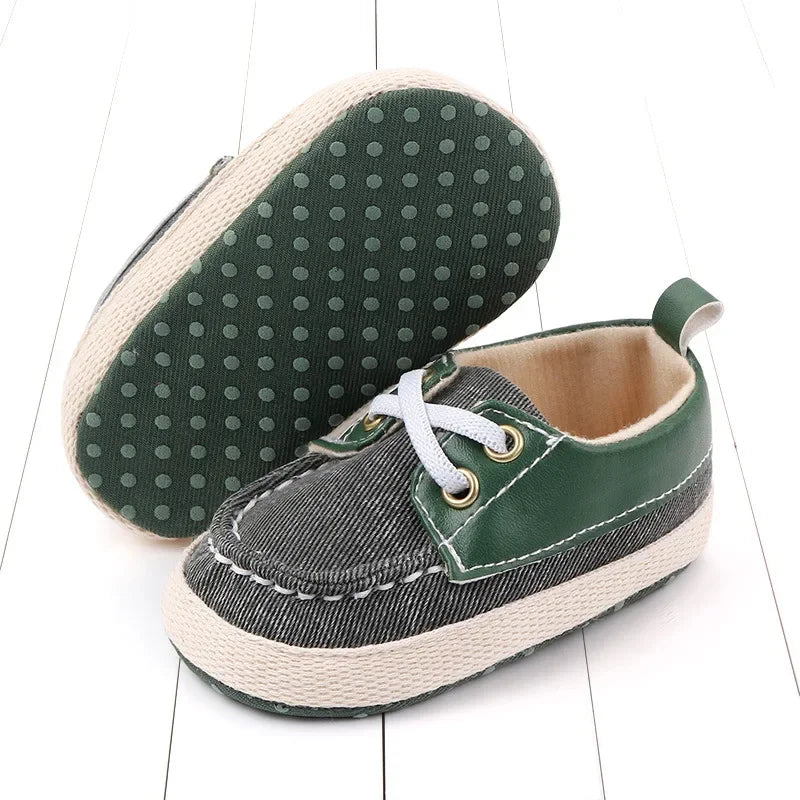 Zapatos de 0-18 meses para bebé niño/niña, zapatillas de tobillo con suela antideslizante, para recién nacidos, primeros pasos, mocasines para cuna