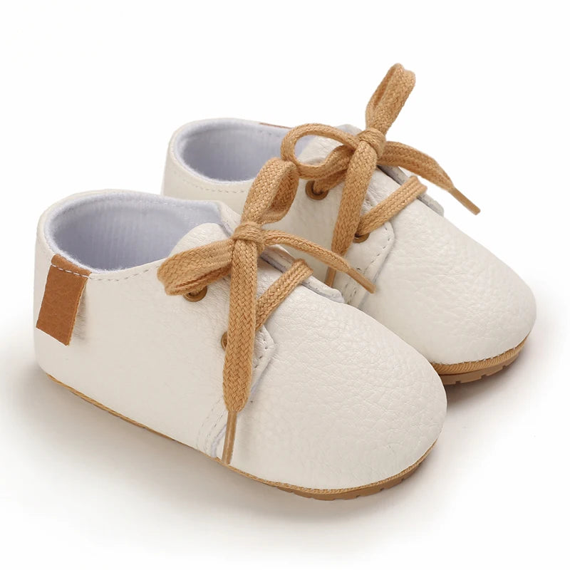 New Baby Shoes Retro Leather Boy Girl Shoes Multicolor Toddler Rubber Sole Anti-slip First Walkers Infant Newborn Moccasins