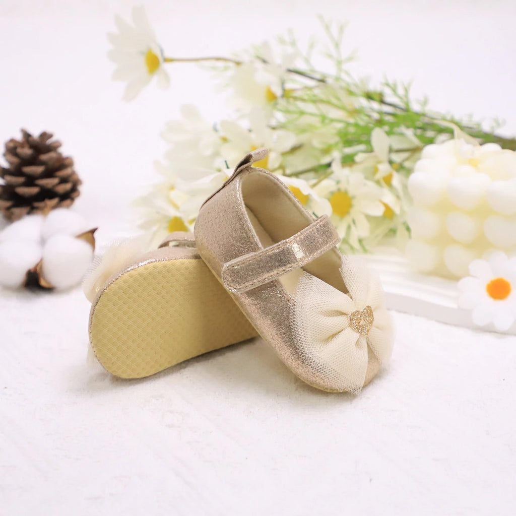 Baby Steps Schuhe Babys erste Lauflernschuhe Babyschuhe Atmungsaktiv Rutschfest Mädchen Modeschuhe Prinzessinnen Spitzenstil