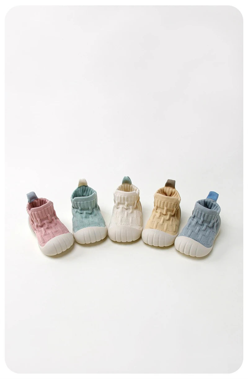 Spring Autumn Baby Boys Girls High Top Walking Shoes Kids Sneakers Child Soft Sole Anti Slip Knitted Infant Newborn Socks Shoes