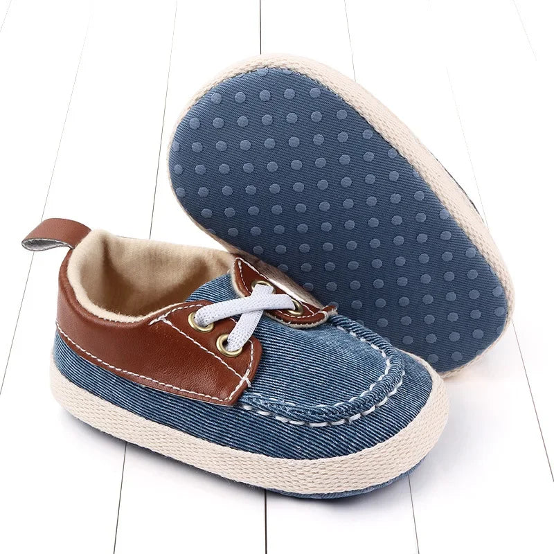 Zapatos de 0-18 meses para bebé niño/niña, zapatillas de tobillo con suela antideslizante, para recién nacidos, primeros pasos, mocasines para cuna
