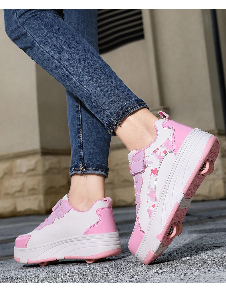 Rollschuh Schuhe Kinder Sneaker mit Rollen Kinder Rollschuhe Mode Outdoor Sportschuhe Mädchen Jungen Geschenke für Kinder