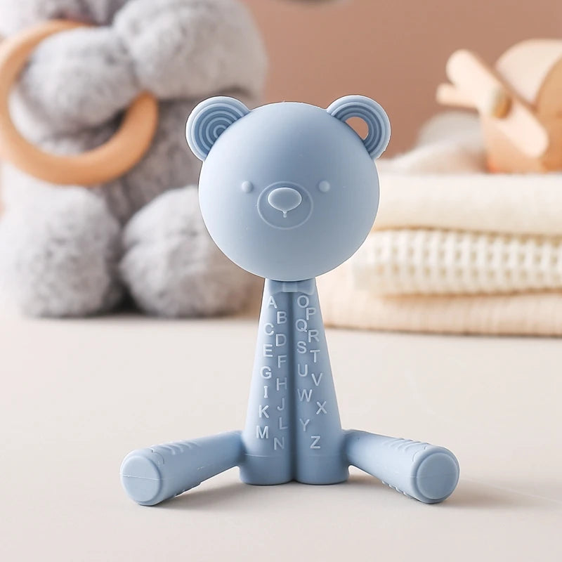 Silicone Teether Baby Toys NO BPA Baby Care Teether 0 12 Months Toys for Baby Cartoon Bear Teething Toys Things for Babies Gift