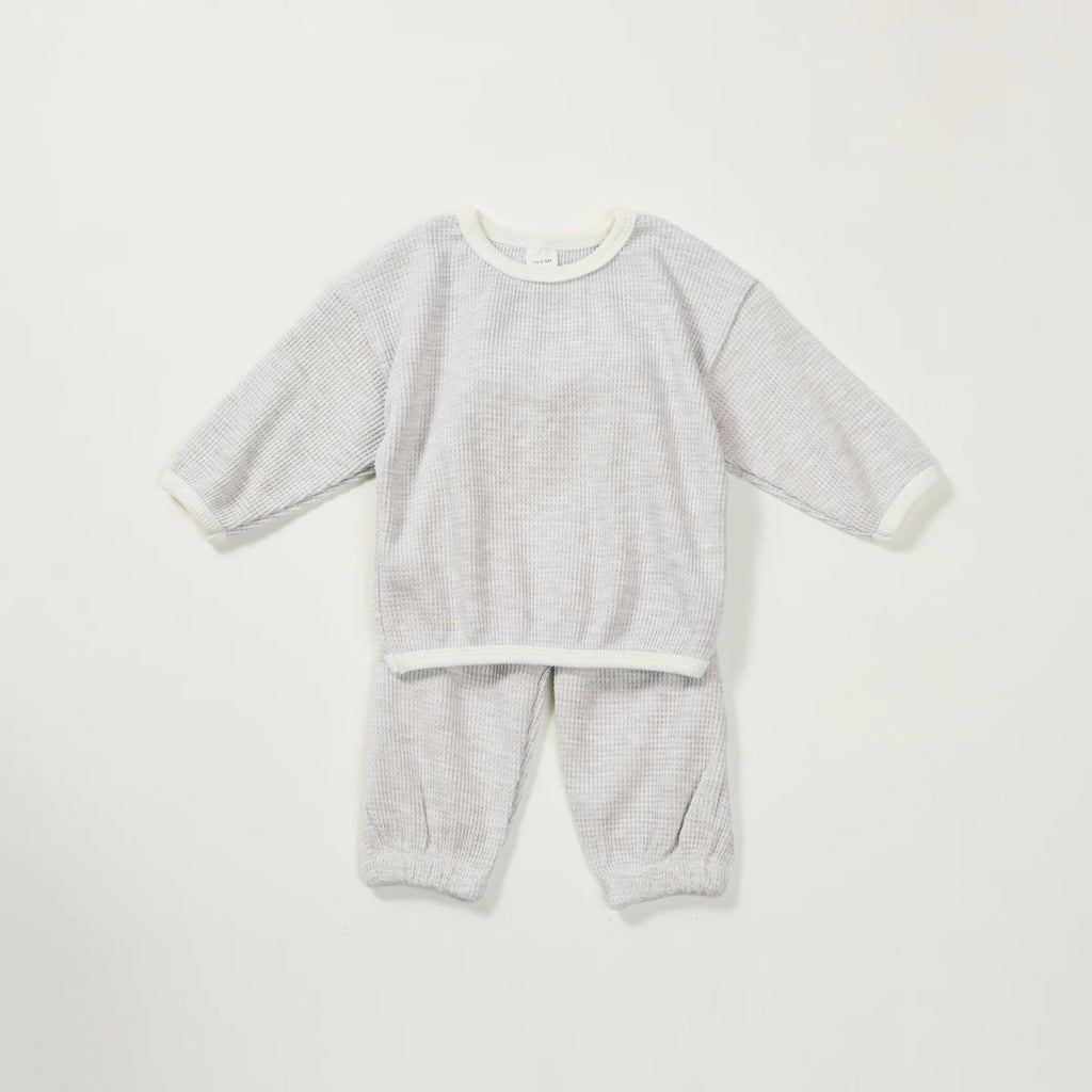 Koreanischer Stil Kinder Kleidung Anzug Waffel Pullover+Hosen Baby Jungen Mädchen Kleidung Set Frühling Herbst Kinder Kleidung Anzug