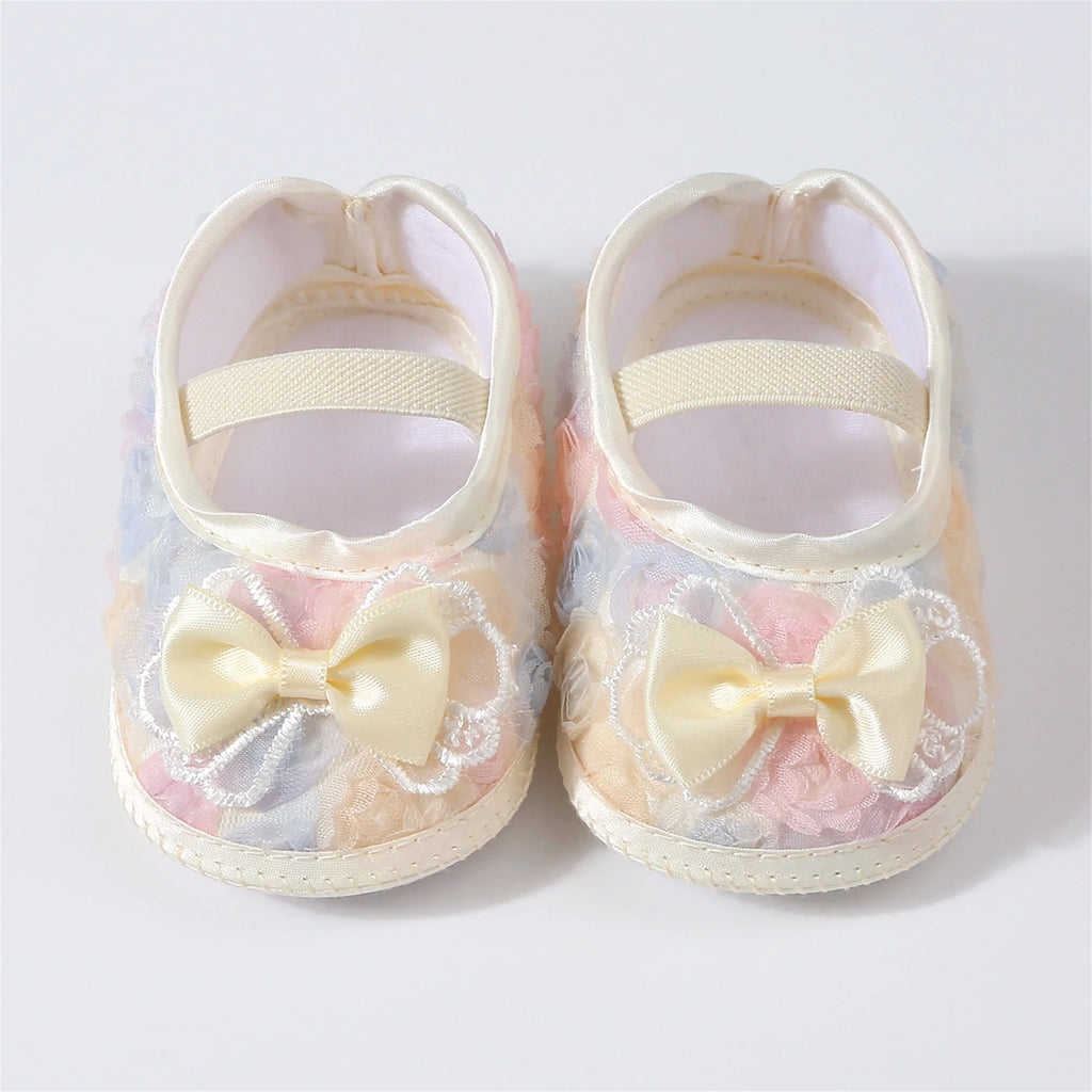 0-12months Baby Girls Shoes Soft First Walking Shoes  for infant girls Lace Bow Decorated Princess Shoes