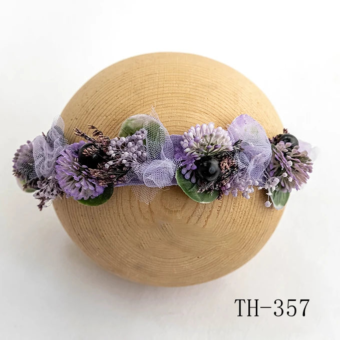 Newborn Headband for Photography Props Flower Baby Girl Tieback Flowers Pearl Wreath Newborn Photography Infant Hair Accessories