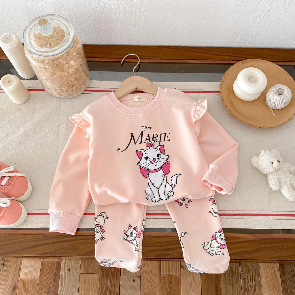 Minnie Mickey Jungen Mädchen Sweatshirt Set Cartoon Casual Kinder Langarm Trainingsanzug Kinderkleidung Oberteile + Hosen 2tlg/set 0-6J