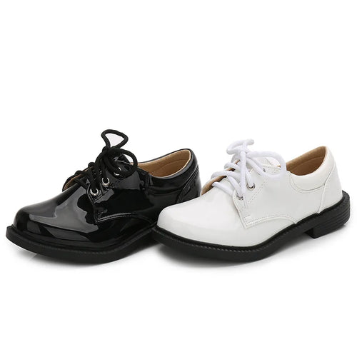 New Big Kids Loafers Boys Patent Leather Shoes Adult British Style Dress Shoes Men Casual Versatile Shoes Soft Sole Comfortable