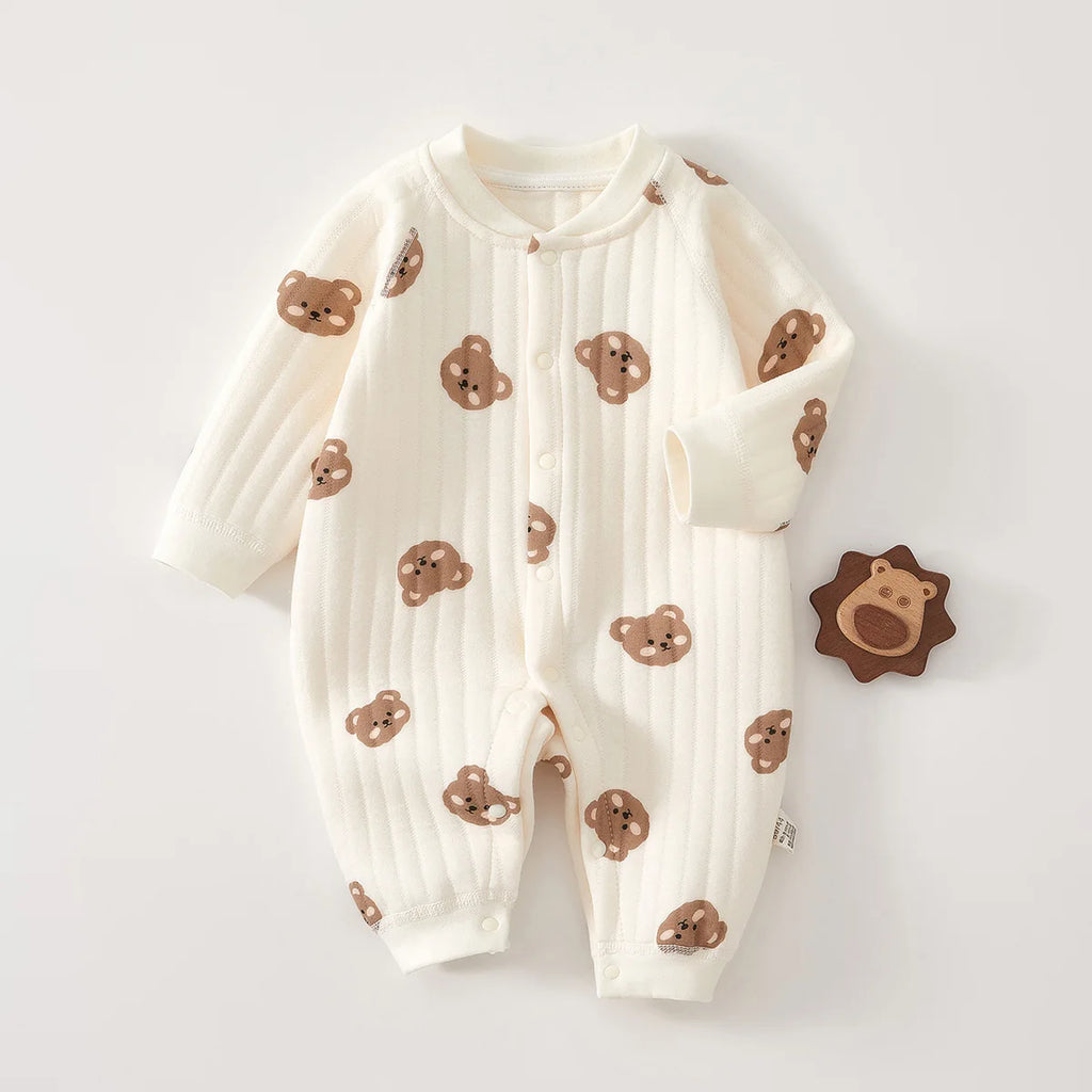 Baby Jumpsuit Clothes bodysuit Thickening Cotton  Boys Girls Cute Printed Bear Romper Infant Onesie Spring Trend 1-3-6-9-12M
