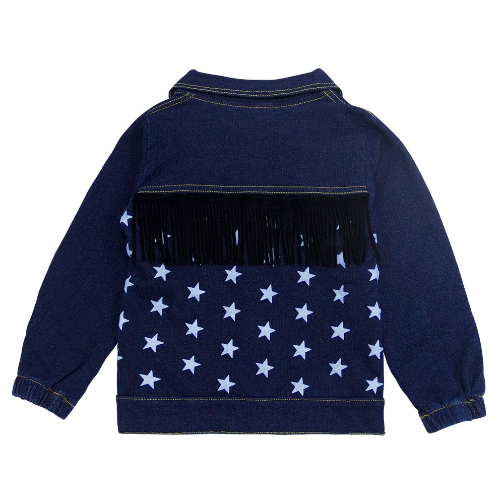 Conjuntos de moda de primavera para niños Ropa para niños 2 piezas conjunto de top y pantalón Abrigo de algodón vaquero + Pantalones vaqueros lisos Conjuntos para bebés niños