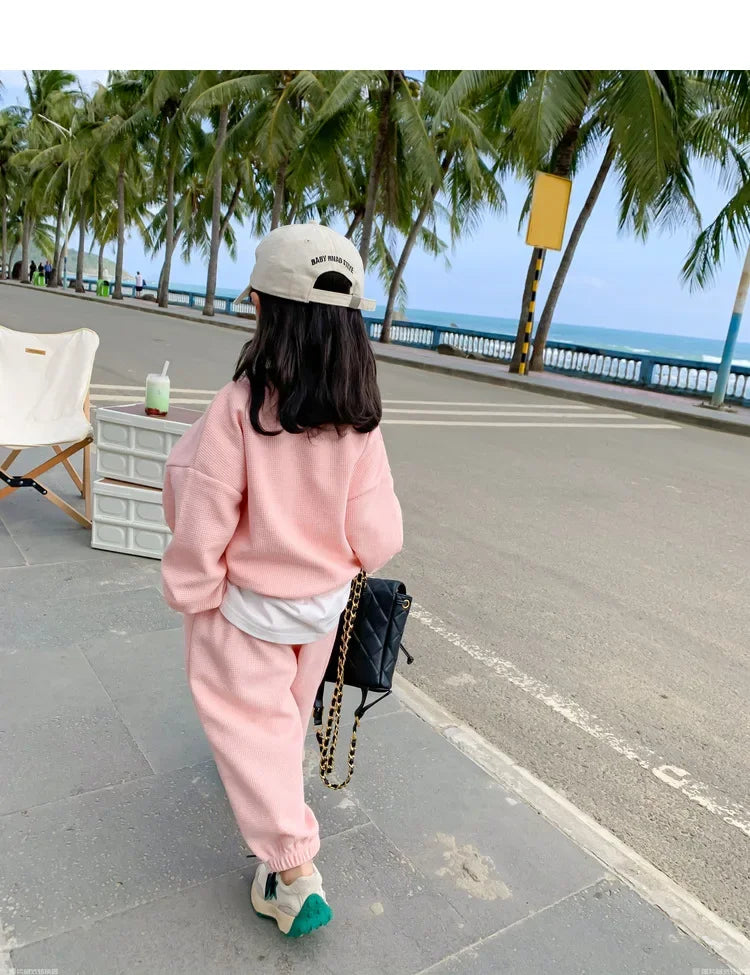 Children's Clothing Sets Letter Print Sweatshirt + Tank Top + Pants 3pcs Baby Girl Clothes for 2 To 7 Years Baby Girl Outfit Set