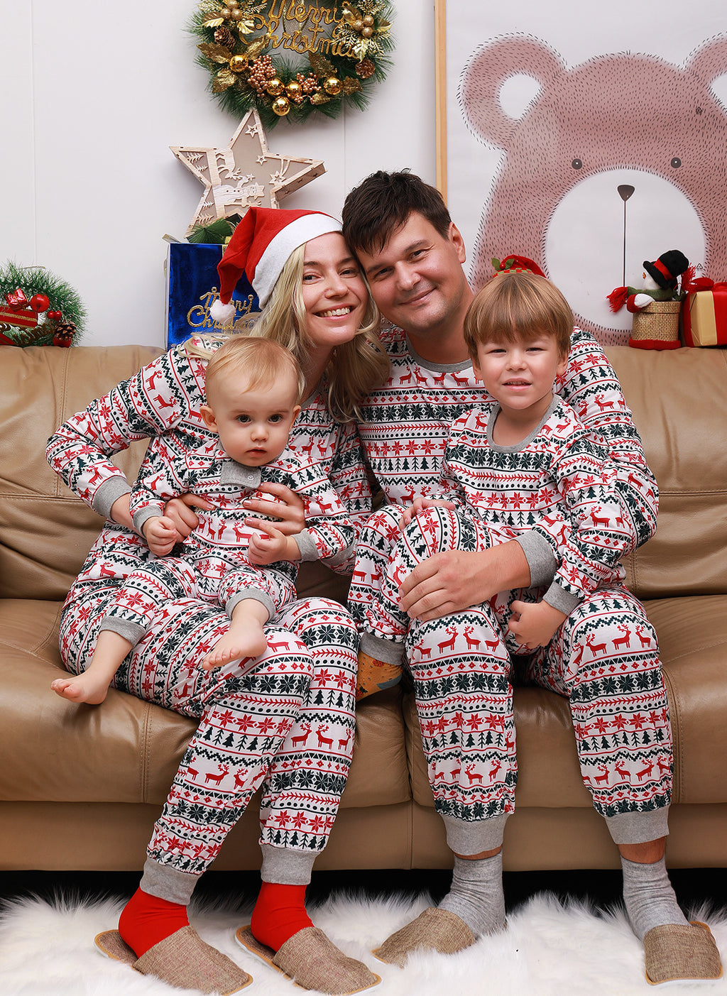 Mother Daughter Father Son Family Look Outfit Baby Girl Rompers Sleepwear Pyjamas 2023 Christmas Family Matching Pajamas
