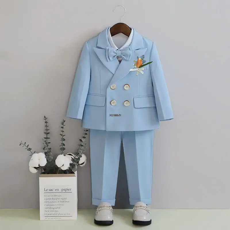Traje de fotografía para niños Flower Boys, disfraz formal para bebés y niños, vestido para fiesta de cumpleaños o boda, esmoquin para actuaciones.