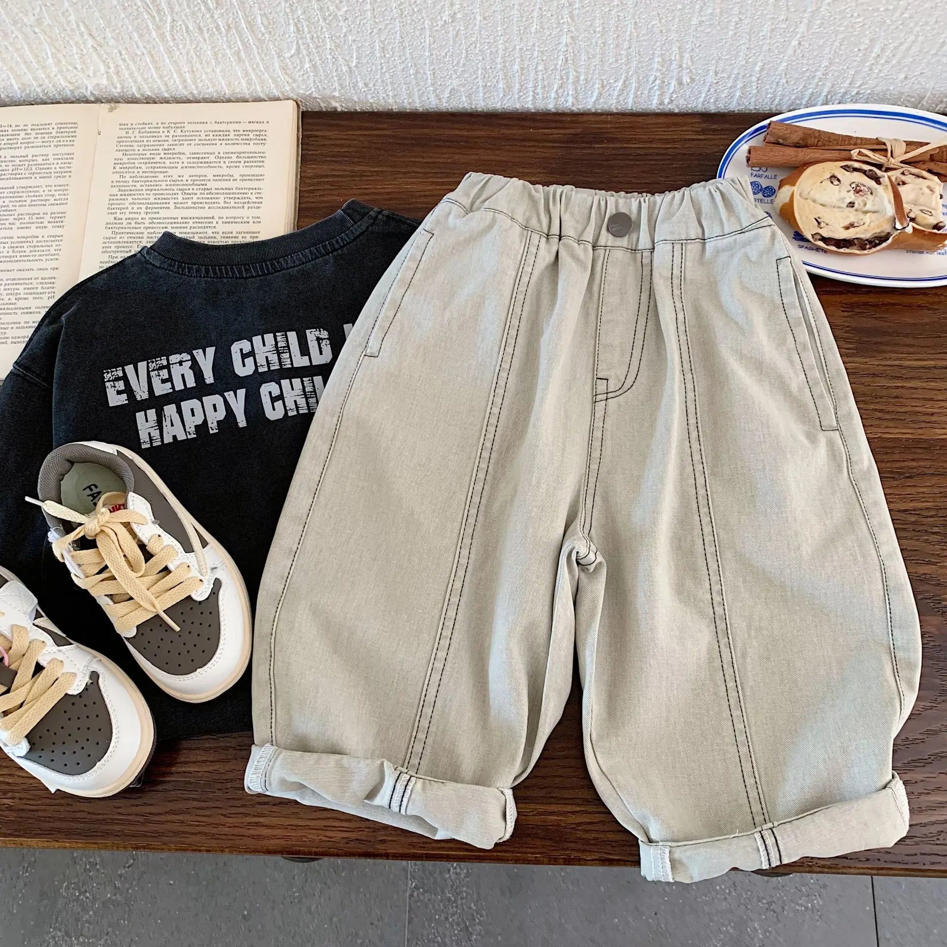 Pantalones para niños 2026 Otoño Invierno Pantalones holgados a cuadros para niños Moda Pantalones deportivos para niños pequeños Joggers Ropa para bebés