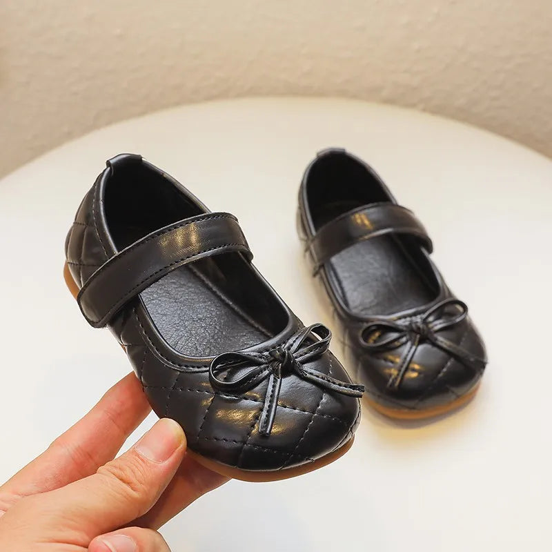 Baby Girls Leather Shoes for Boys Girls Fashion Princess Classic Toddlers Medium Kids Flats with Bow-knot Size 21-30 Sweet Chic