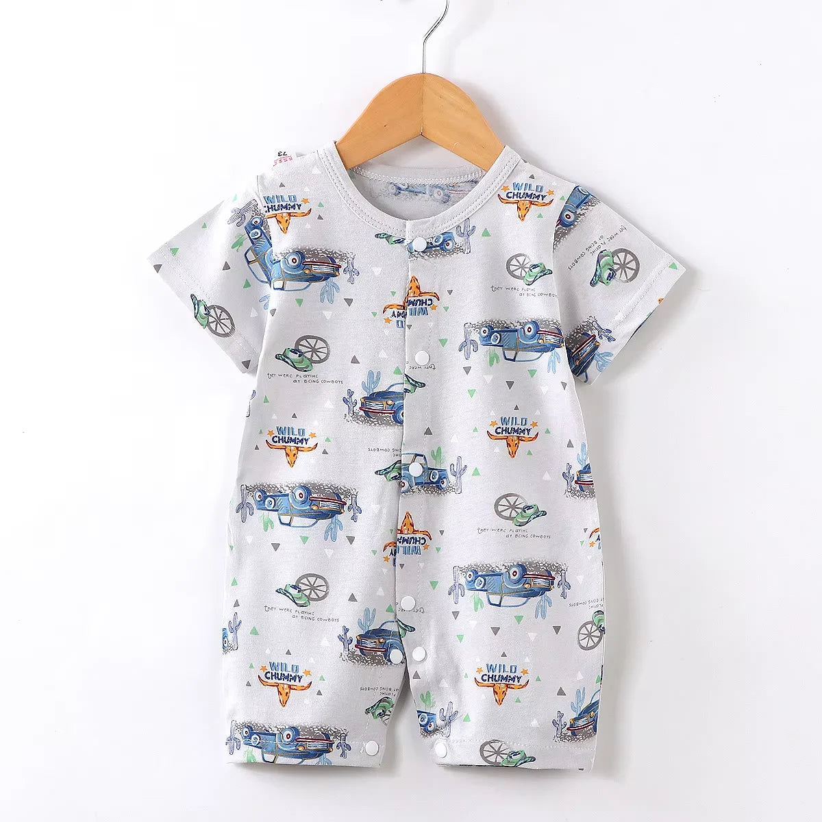 Baby Bodysuit 0-1 Years Cotton Jacquard Snap Closure Crawling Outfit Simple and Trendy Lightweight Romper