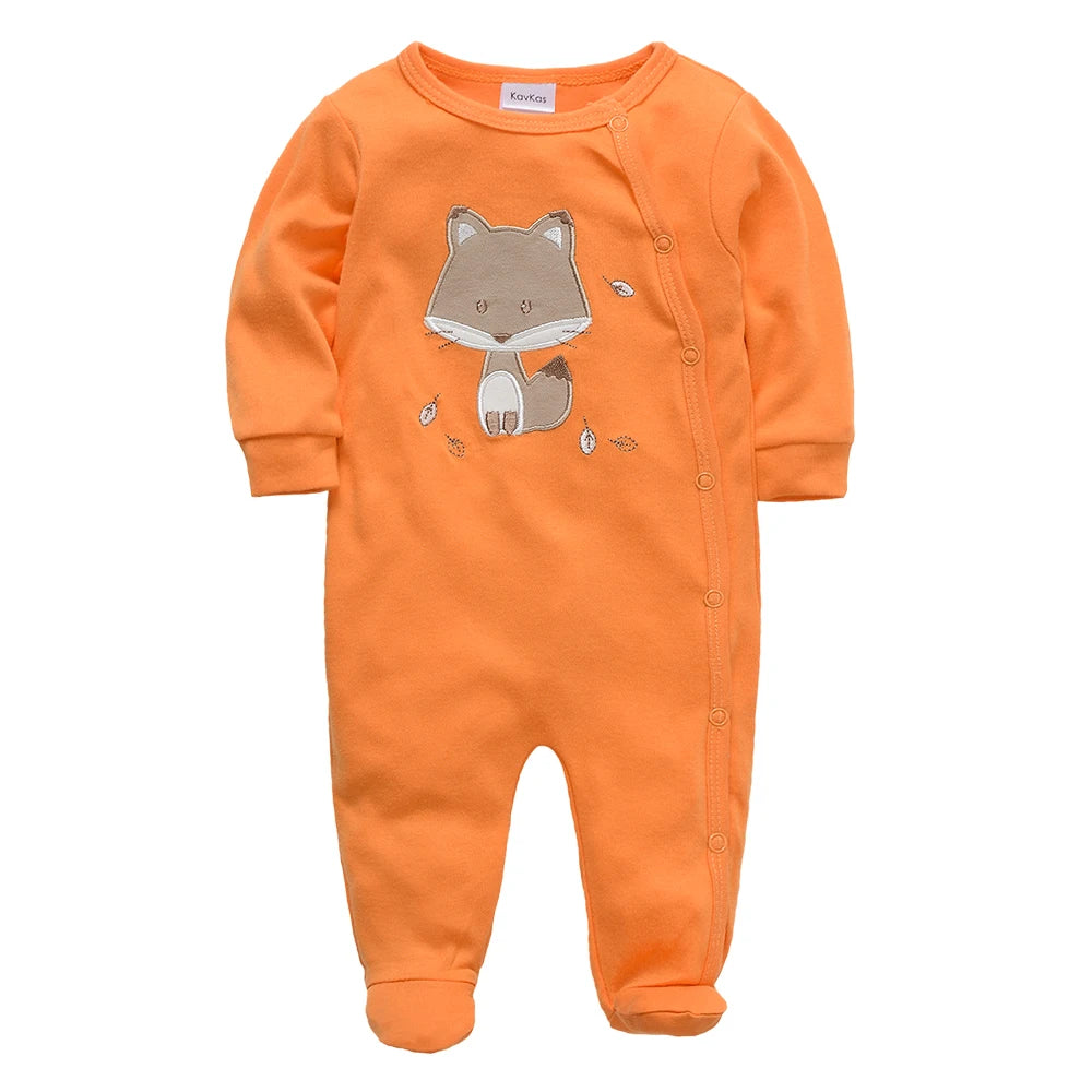 KAVKAS 1/2/3 Pcs Baby Boys Rompers Cartoon Print Overalls Cotton Infant Clothing Kids Jumpsuit Newborn Pajimas 0-3 Months