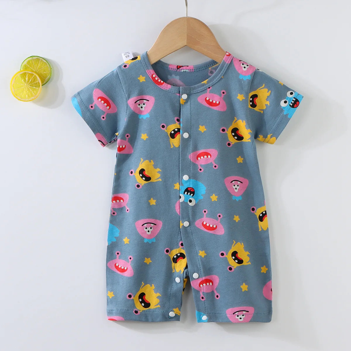 Baby Bodysuit 0-1 Years Cotton Jacquard Snap Closure Crawling Outfit Simple and Trendy Lightweight Romper