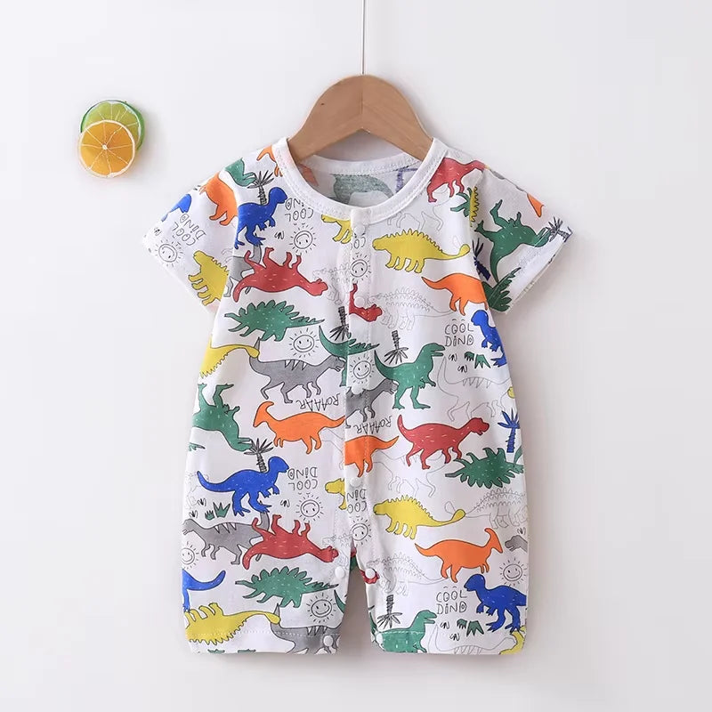 Baby Bodysuit 0-1 Years Cotton Jacquard Snap Closure Crawling Outfit Simple and Trendy Lightweight Romper
