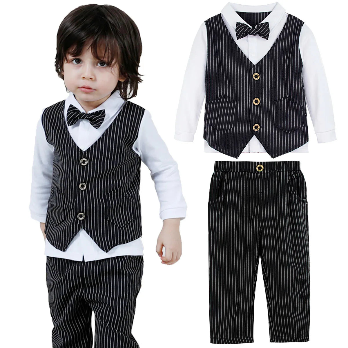 Baby Boys Clothing Set Toddler Wedding Outfit Infant Birthday Party Gift Suit Kids Gentleman Formal Costume Church Clothes 2PCS