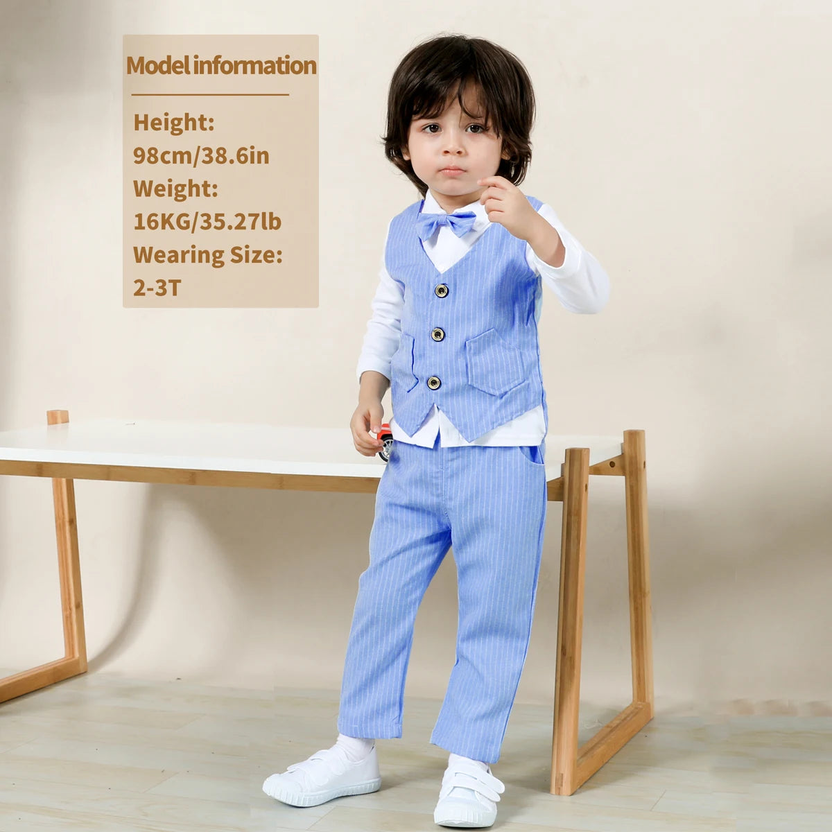 Baby Boys Clothing Set Toddler Wedding Outfit Infant Birthday Party Gift Suit Kids Gentleman Formal Costume Church Clothes 2PCS