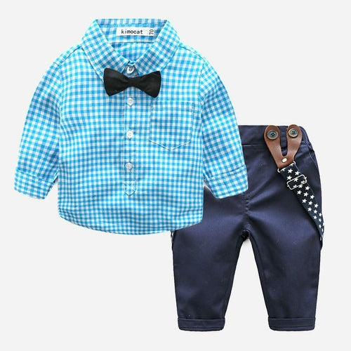 Conjuntos de ropa de caballero para bebés. Primavera Otoño Bebés Niños a Cuadros