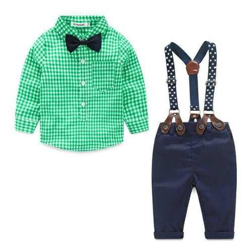 Conjuntos de ropa de caballero para bebés. Primavera Otoño Bebés Niños a Cuadros